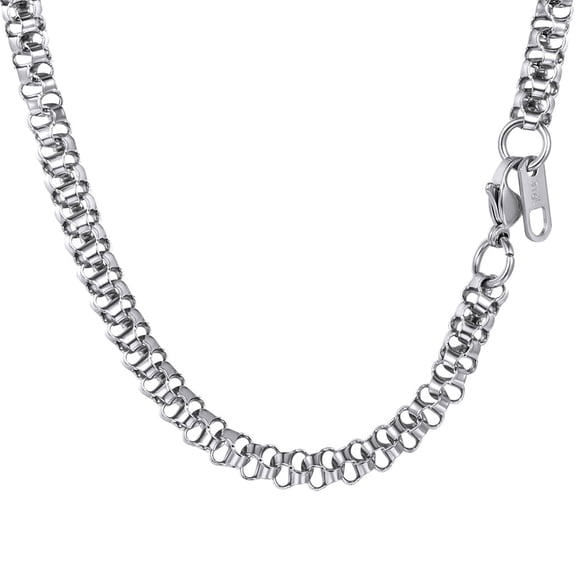 Stainless Steel Chains Necklaces for Men Hip Hop Jewelry for Women Him Birthday Everyday Christmas Gift,18-30inch