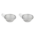 thumbnail image 1 of Clearance Stainless Steel Colander Mesh Strainer, Fine Mesh Round Kitchen Sieve with Foldable Handle, Rust-Proof Drain Basket for Noodles, Vegetable Washing and Daily Cooking Prep (2 PCS), 1 of 4