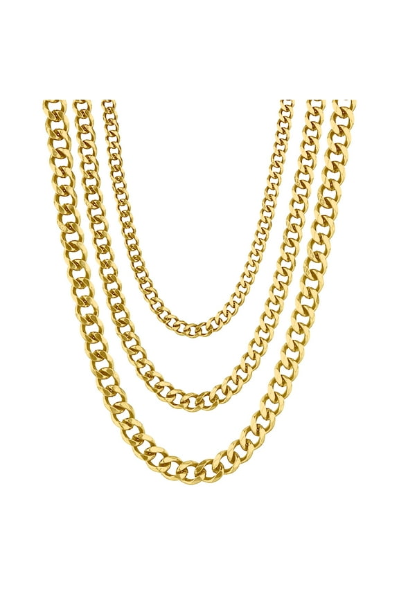 Clearance Stainless Steel Grinding Six Sided Necklace Men's And Women's Trend Domineering Hip Hop Personality Thick Chain-gift