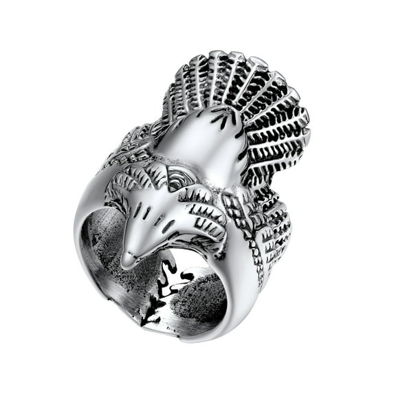 [Clearance]Stainless Steel Hawk Rings Gothic Jewelry for Men Fashion Flying Eagle Ring for Party Size 7-14