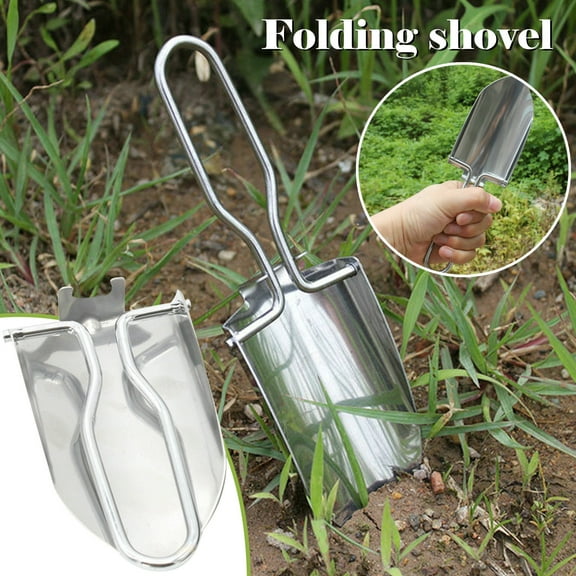 Stainless Steel Mini Folding Trowel,4.3inch Folded Length, Durable and Lightweight for Camping, Gardening, Outdoor Activities