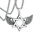 thumbnail image 1 of [Clearance]Star of David Necklace for Men Women with Angel Wing Stainless Steel Amulet Jewelry, 1 of 5