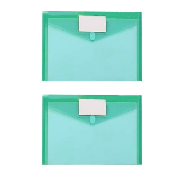 Clearance Stationery Bag under $5 2 Pack Plastic Envelopes Poly Envelopes Sooez Clear Document Folders US Letter A4 Size File Envelopes With Label Pocket & Snap Button For Organization Assorted