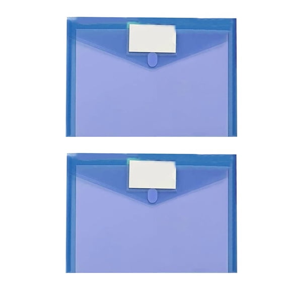 Clearance Stationery Bag under $5 2 Pack Plastic Envelopes Poly Envelopes Sooez Clear Document Folders US Letter A4 Size File Envelopes With Label Pocket & Snap Button For Organization Assorted