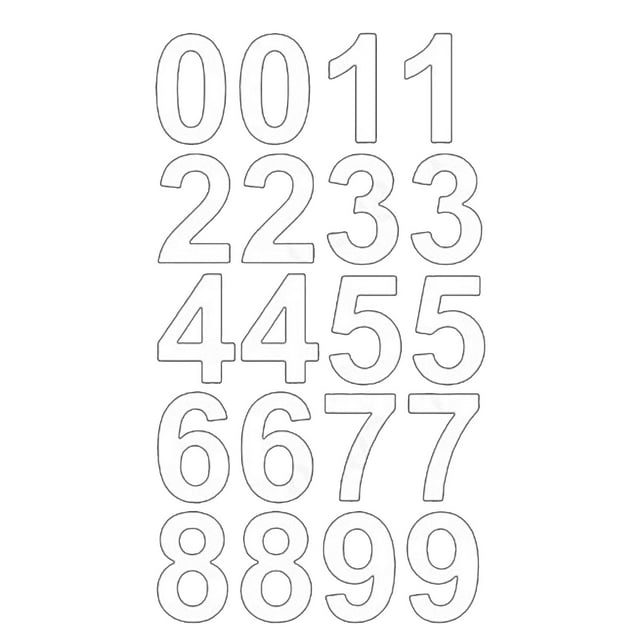 Clearance！Stickers Sheet of 2 Inch (white) Numbers Vinyl Custom Street ...