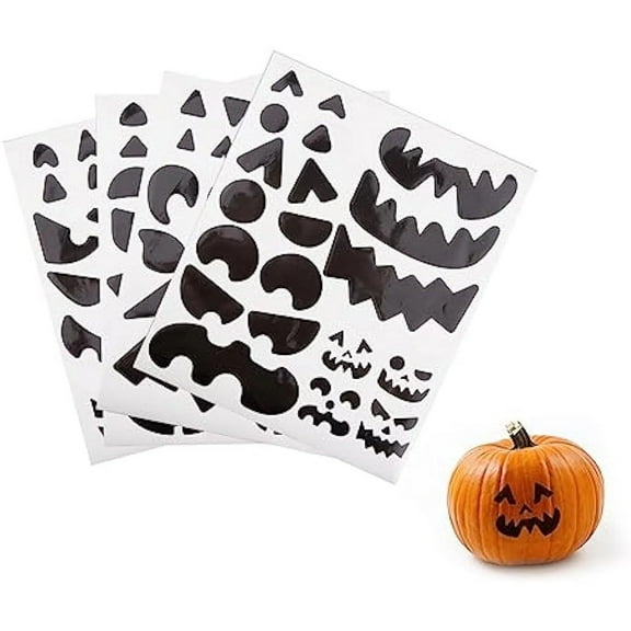Clearance Stickers under $5,4 Styles 8 Sheets Halloween Pumpkin Stickers Kids Decorative Stickers Expressions Crafts Stickers Kits Halloween