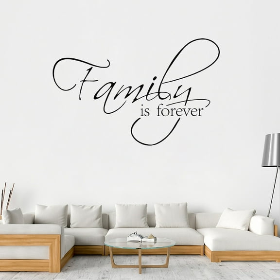 Clearance Stickers under $5,Family Forever Wall Sticker Quotes Decal Inspirational Saying For Living Room Decor