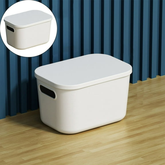 Storage Box with Lid Handle Hole Large Capacity Stackable Makeup Toys Storage Basket Home Desktop Organization Container