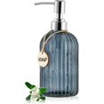 thumbnail image 1 of Clearance Storage Containers under $10,16 OZ Soap Dispenser Tempered Glass Clear Vertical Stripe With 304 Proof Stainless Steel Refillable Liquid Hand Soap Dispenser For Bathroom Kitchen Dish Soa, 1 of 6