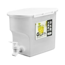 Clearance Storage Containers under $10 3.5L Beverage Dispenser With Faucet High Temperature Resistance Iced Tea Beverage Bucket Cold Drink Juice Dispenser Jug For Restaurant White