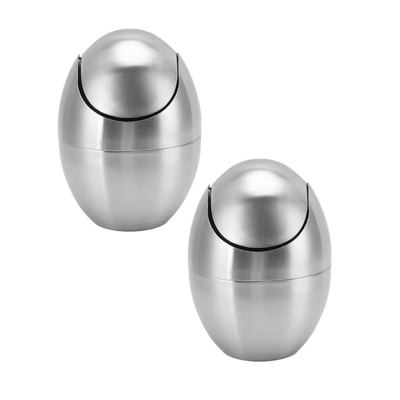 Clearance Storage Containers under $20 Mini Trash Can With Swing Lid Stainless Steel Tiny Desktop Trash Can Countertop Mini Garbage Cans Recycle Waste Basket For Bathroom Bedroom