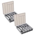 thumbnail image 1 of Clearance Storage Containers under $20 Mitoydoe Organizer With Lid 6 Compartments Covered Utensil Tray For Kitchen Drawer And Countertop Plastic Cutlery And Flatware Storage Box For Spoons Forks, 1 of 5