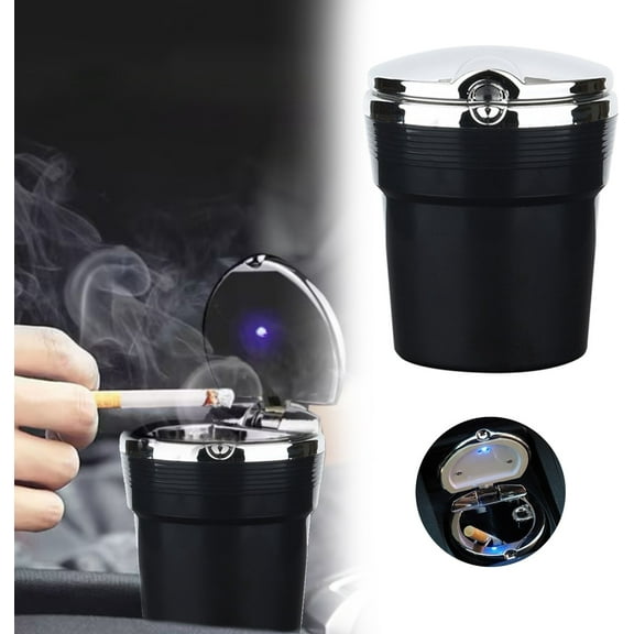 Clearance Storage Containers under $6 Car Ashtray Cup Holder LED Portable Car Truck With Lid Suitable For Home Car Ashtray