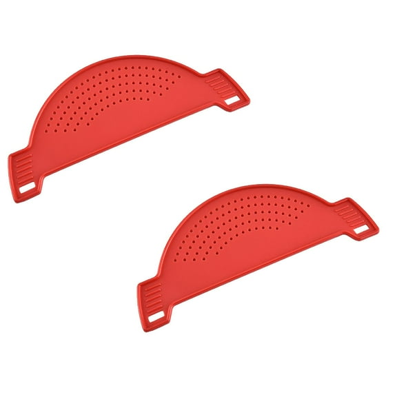 Clearance Strainers under $6 Plastic Drainer Strainers Pot Funnel Half Moon Shape Food Filter Board Sieve Draining With Handle Heat Fit For Pasta Vegetable Fruit Colander Kitchen Gadgets