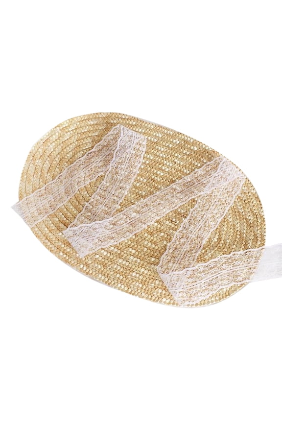 Handmade Women 1800s Victorian Wedding Tea Party Bonnet Hat Vintage Flower Beach for Sun Cap Straw Weaving Hats