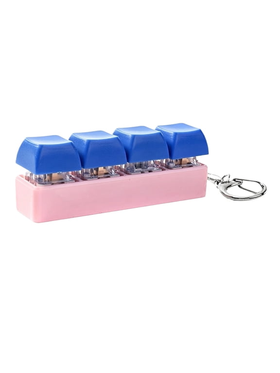 Clearance! Stress Relief Toys Keyboard Fidget - 4-Button Clicker Keychain, Portable Mini Keyboard Fidget for Teens, Clicky Sound for Quick Anxiety Release,H