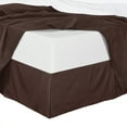 thumbnail image 1 of Clearance: Striped Bed Skirts 100% Brushed Microfiber, Split Corner, 14-Inch Tailored Drop Pleated Dust Ruffle- Full - Chocolate, 1 of 1