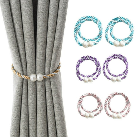 Strong Magnetic Curtain Tiebacks Modern Simple Style Drape Tie Backs Convenient Decorative Weave Rope Curtain Holdbacks for Thin or Thick Home & Office Window Draperies