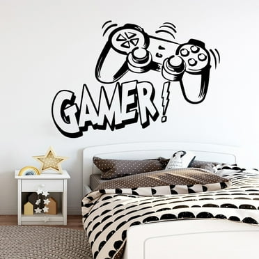 Clearance！ Sueyeuwdi Decals Boys Game Controller Playroom Bedroom Decor Room for Kids Wall Sticker Home Decor Wallpaper Peel And Stick