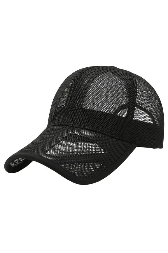 Clearance! Summer Baseball Cap Mesh Back Sun Hats Sports Caps For Cycling Running Fishing Black