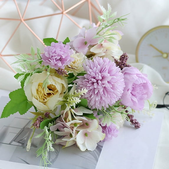 Suncoda Artificial Flowers, Beautiful Artificial Silk Fake Flowers Wedding Valentines Bouquet Bridal Decor Wedding Centerpiece Table Decorations Home Decor, Mother's Day Gifts