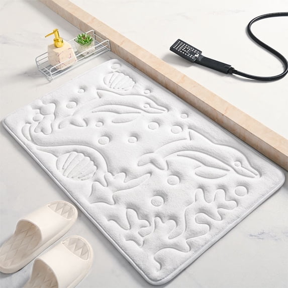 Clearance! Suncoda Bathroom Rugs, Soft Memory Foam Bath Mat - Non Slip Absorbent Thick Bath Matt, Rubber Back Shower Rug, Toilet Mats Bath, Mats for Bathroom Floor Toilet, Door Mat Washable