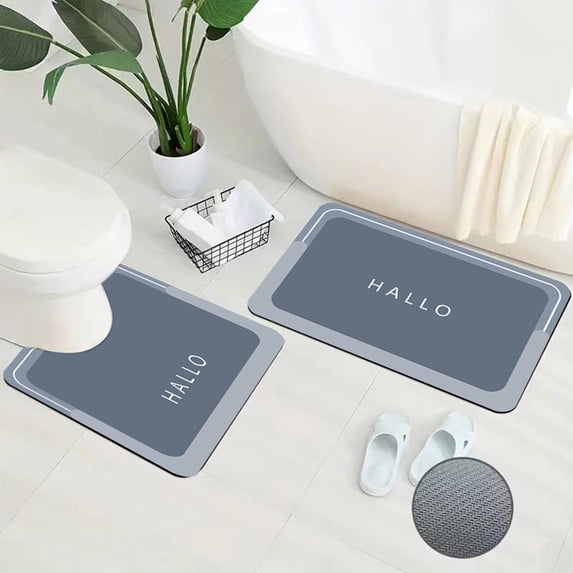 Suncoda Bathroom Rugs, Soft Memory Foam Bath Mat - Non Slip Absorbent Thick Bath Matt, Rubber Back Shower Rug, Toilet Mats Bath, Mats for Bathroom Floor Toilet, Door Mat Washable