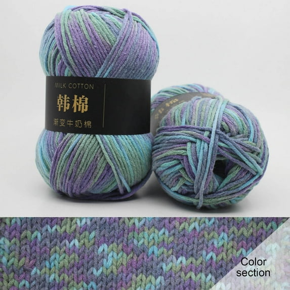 Suncoda Cotton Yarn, Milk Cotton Yarn for Crocheting Multicolor Hand Knitting 1.8oz/50g Knitting Crochet Soft Baby Cotton Wool Yarn for Crocheting Sweaters, Gloves, Scarf