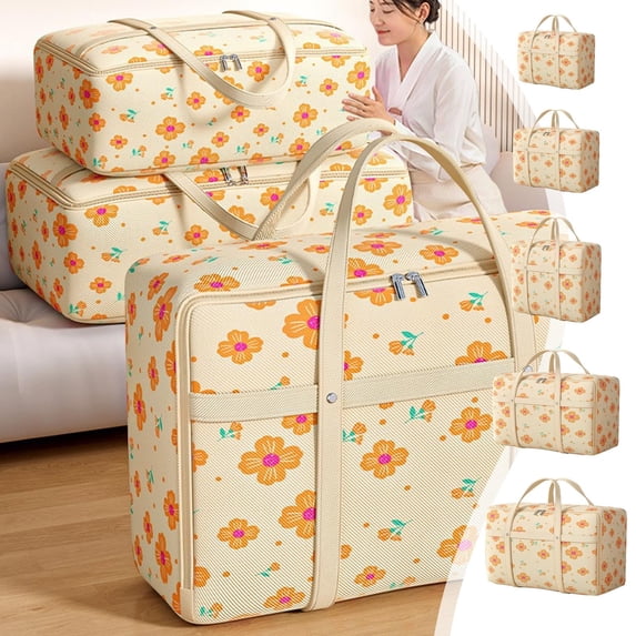 Suncoda Extra Large Storage Bags with Reinforced Handles, Thickened Double Zipper Christmas Ornament Storage Box for Clothes Toys, Moving Bags