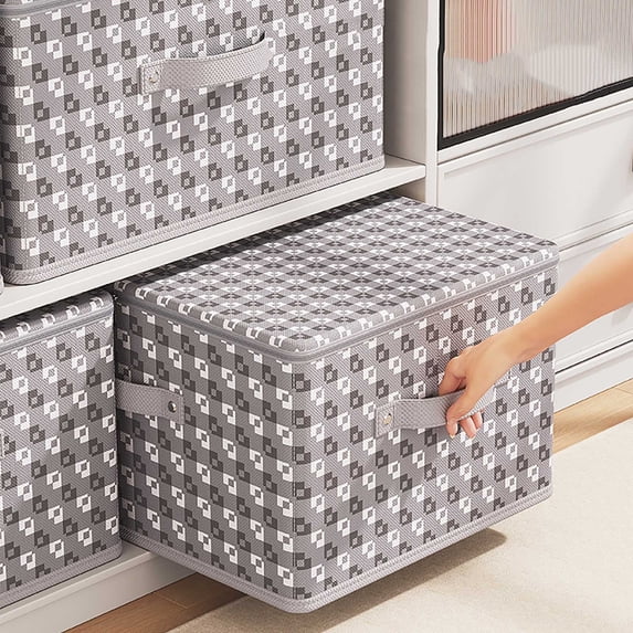 Suncoda Storage Bins with Lids and Clear Window, Non Woven Zipper Storage Bins Household Clothing Storage Box, Foldable Washable Clothes Organizer Container, 15"X12.6"X4.7"