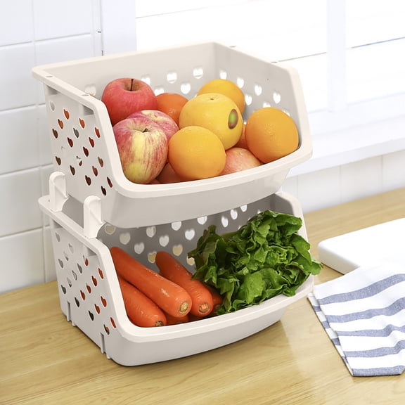 Clearance Supplies! Aminojy Storage And Organization Rack Plastic Stackable Storage Bins for Pantry 1 Pack Stackable Bins for Organizing Food Kitchen And Bathroom Kitchen Essentials
