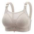 thumbnail image 1 of Supportive Bra No Underwire Womens Plus Size Bras Wide Adjustable Straps Push Up Minimizer Bra Full Coverage Bras (M, Gray), 1 of 2
