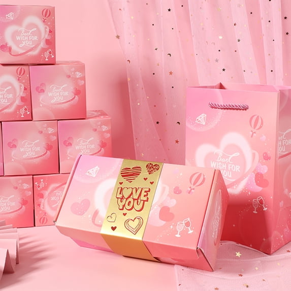 Surprise Gift Box Explosion,2026 New Funoio Surprise Gift Box,Surprise Gift Box Explosion for Money,Funoio Box,Surprise Box Gift Box for Money,Pop-Up Explosion Gift Box (Pink-6pcs)