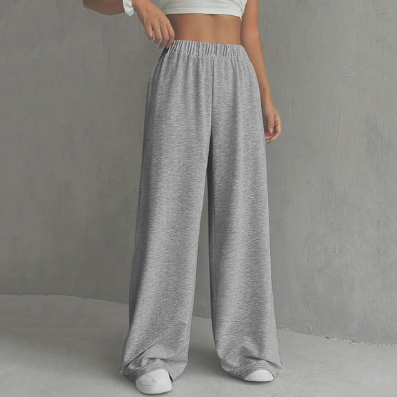 Sweatpants Women High Waisted Wide Leg Pants Fall Casual Solid Baggy Lightweight Sweat Pants with Pockets 2025