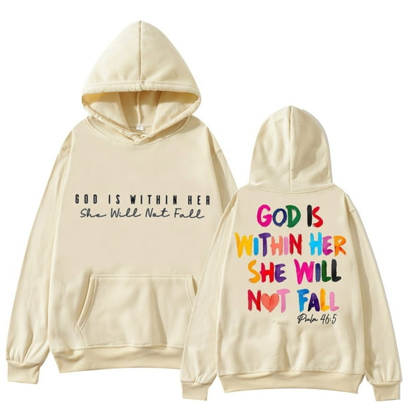Clothing 2025 Sweatshirt for Women Lady's Fall Hoodie Father Hoodie Day Hoodie God Is In Her Hoodie Gift Hoodie Oversized Sweatshirt for Women Beige L