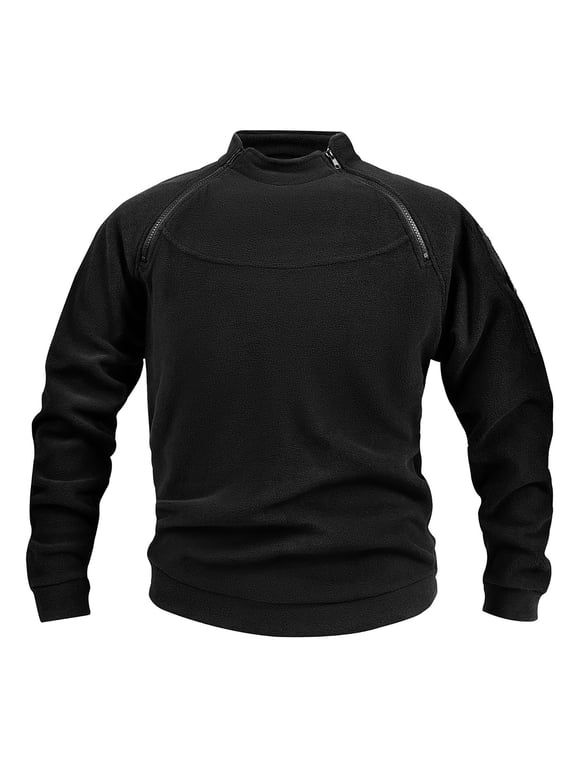 Sweatshirts For Men Zipper Athletic Military Tactical Pullover Shirt Oversized Outdoor Breathable Warm Sweaters Tops