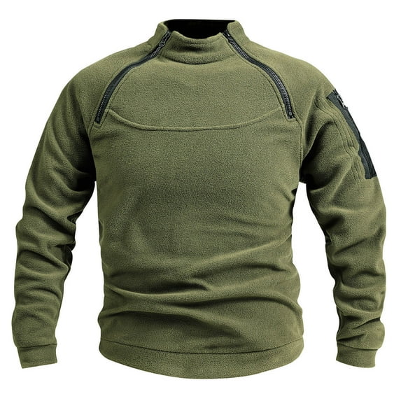 Clearance! Sweatshirts For Men Zipper Athletic Military Tactical Pullover Shirt Oversized Outdoor Breathable Warm Sweaters Tops
