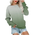 thumbnail image 1 of Clearance! Sweatshirts for Women Loose Fit Crewneck Gradation Color Long Sleeve Tops Oversized Sweatshirt Drop Shoulder Fall Winter Round Neck Pullovers, 1 of 4