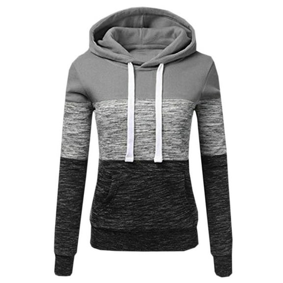 Sweatshirts for Women Under $10.00 Yuxingfu Fashion Womens Casual Hoodies Sweatshirt Patchwork Ladies Hooded Blouse Pullove