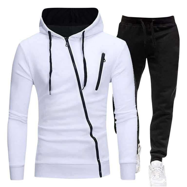 Men's Casual Tracksuit 2 Piece Hip Hop Trousers Jacket Sweatsuit Sweatshirt  Set