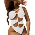 thumbnail image 1 of Clearance Swimsuits One Piece Cut out One Piece Swimsuit for Women One Shoulder Bathing Suit High Cut Bikini Thong Comfortable Beach Wear, 1 of 4