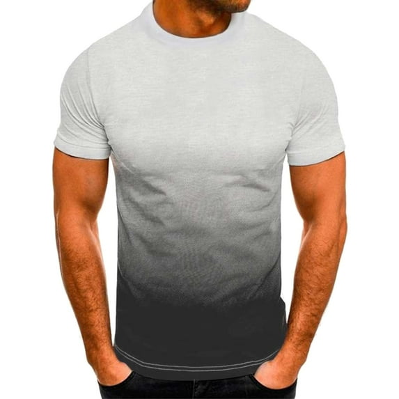 2025 T-Shirts for Men Comfortable Soft Men's T-shirt Mens Summer Leisure Sports T Shirt Fashion Lapel 3D Gradient Short Sleeved Round Neck T Shirt Men Classic Basic Tees