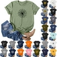 thumbnail image 1 of Clearance! T Shirts for Women Womens Spring Fashion 2023 Womens Graphic Tees Cute Tshirts Clothes Teen Cute Shirts for Teen Girls Dinosaur Dress Womentshirts for Women Graphic Tees ,Ya-Mint, 1 of 2