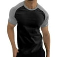 thumbnail image 1 of 2025 T-Shirts for Men Comfortable Soft Men's T-shirt Mens Casual Sports Color Block Raglan Sleeves Round Neck T Shirt Classic Basic Tees, 1 of 5