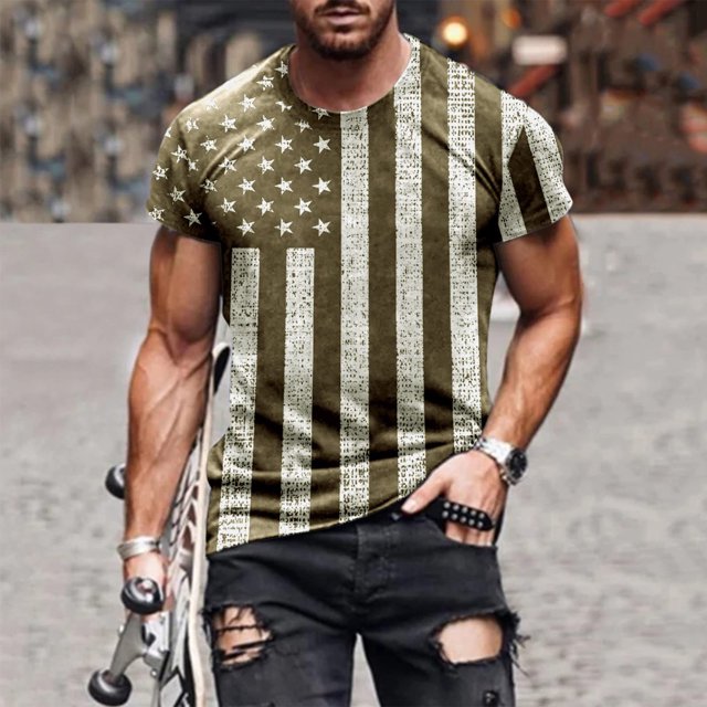 Clearance Tshirt! OTEMRCLOC Men's Short Sleeve Abdominal Workout