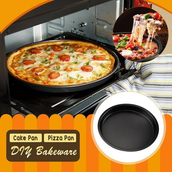 Clearance!TAKTUK Baking Sheet,Pizza Steel Pan for Oven Pizza Crisper Pan with Holes ,Nonstick Round Pizza Baking Sheet Oven Tray Perforated Steel Pizza Bakeware,Pizza Pan,Kitchen Gadgets,Black