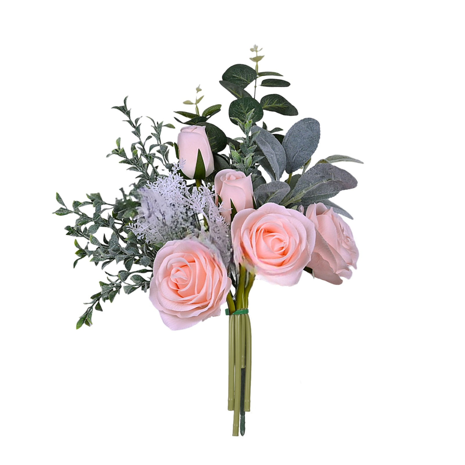 Clearance!TAKTUK Home Decor,Flowers with Vase Silk Roses Artificial