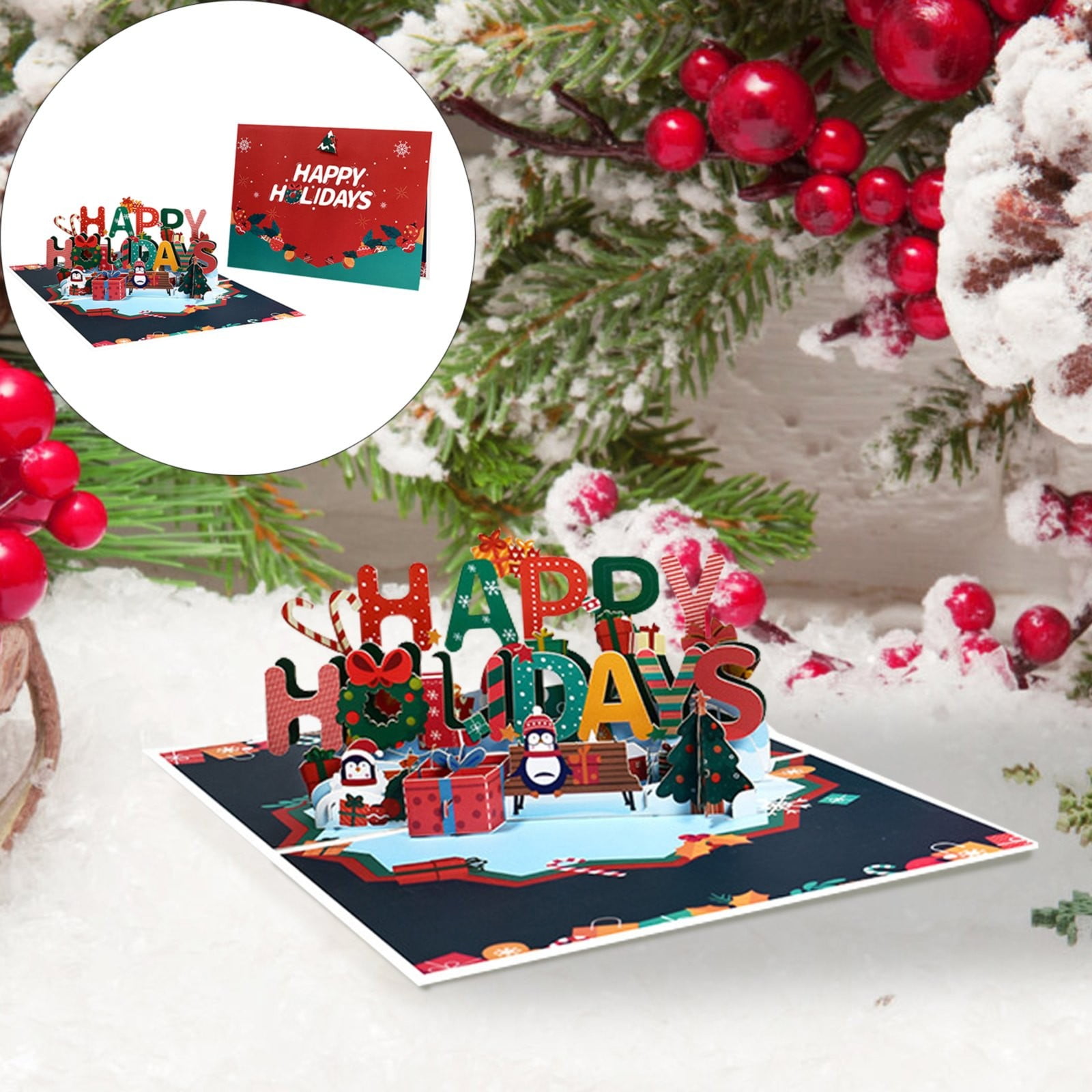 Clearance!TAKTUK Popup Christmas Cards Greetings Cards Holy Night