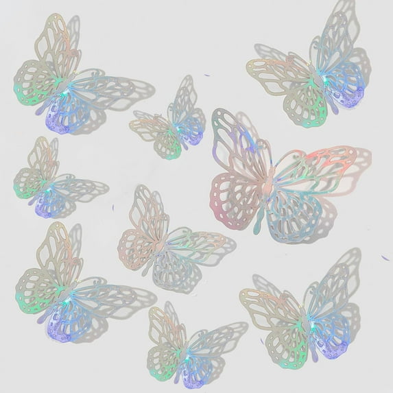 Clearance!TAKTUK Wall Art,12Pcs 3D LaserButterfly Wall Decorations 3 Sizes 6Styles 4 Coloer Butterfly Party Decorations Birthday Decorations Butterflies for,Wall Decor Living Room,Home Decor