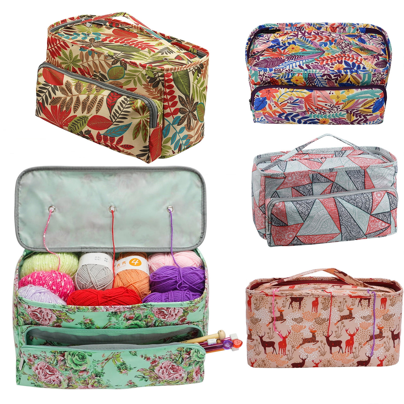 Clearance! TOFOTL Empty Knitting Tote Yarn Storage Case Carrying Knitting Needles Crochet Hooks